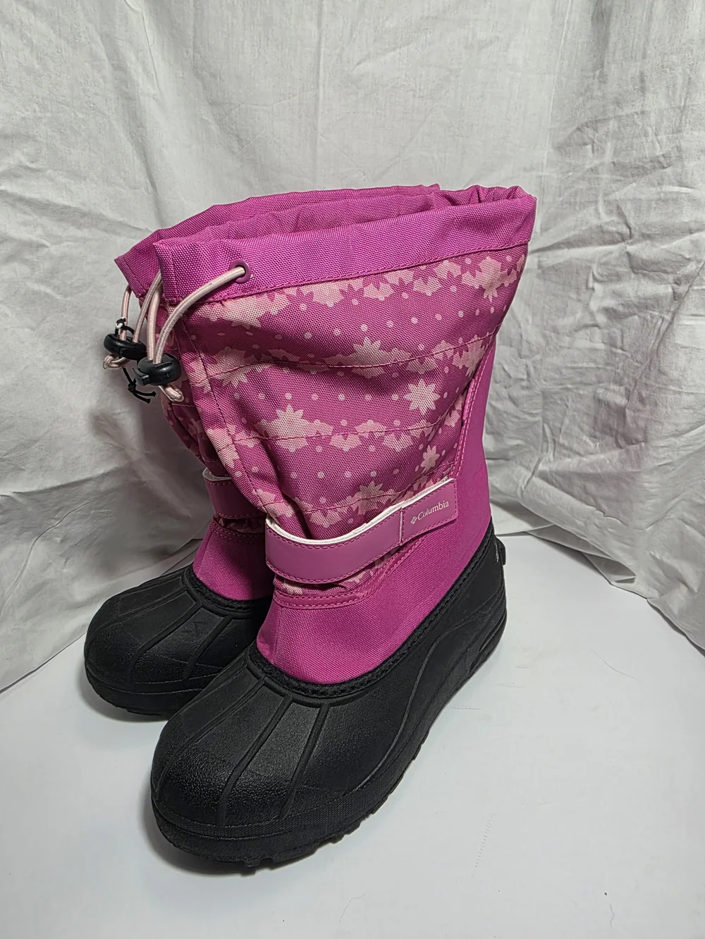 Columbia Girls Magenta Floral Winter Boots